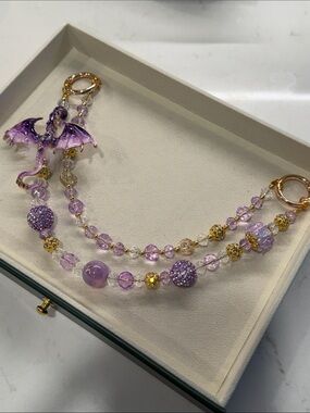 Purple Dragon Double Hook Beaded Charm Chain